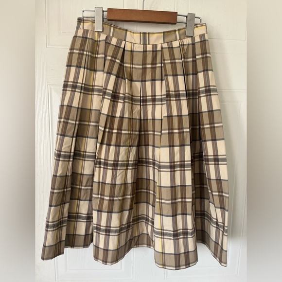 THEORY Plaid Mid-length Circle Skirt - Picture 1 of 8